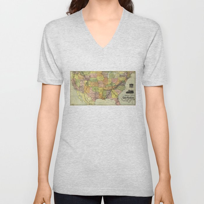 Great Kennesaw Route Map (1890) V Neck T Shirt