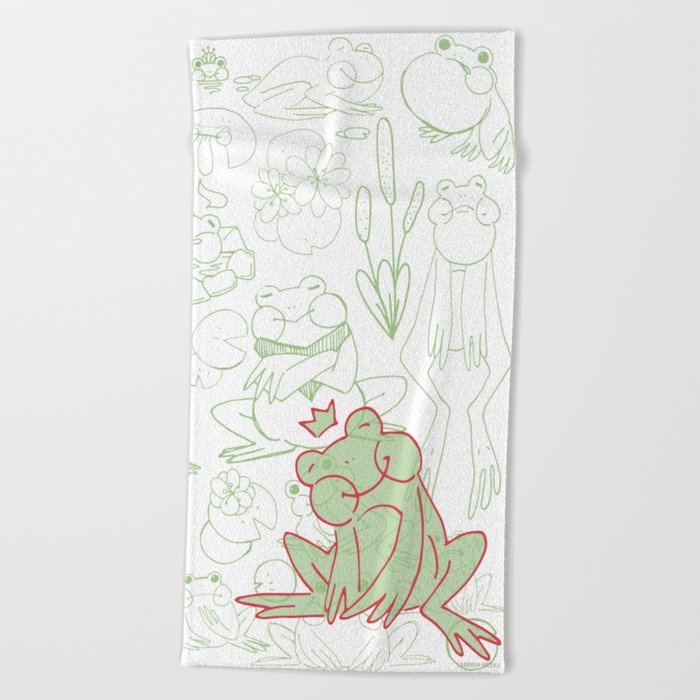 Frogs! Beach Towel