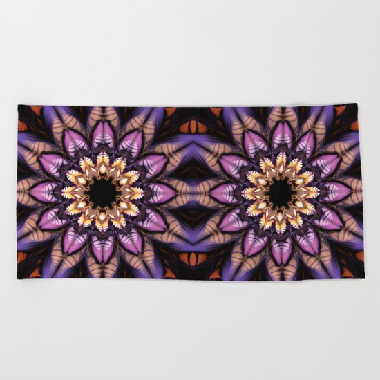 Artistic fantasy flower Beach Towel