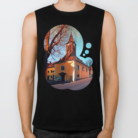 The village church of Waxenberg Biker Tank