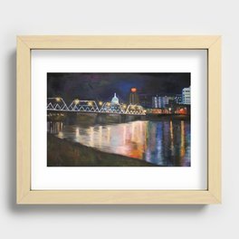 Reflections of Harrisburg Walking Bridge Recessed Framed Print