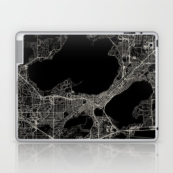 Madison, USA - BW city map Laptop & iPad Skin