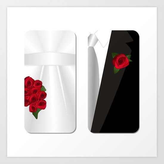 Bride&Groom/Groom's Suit Art Print