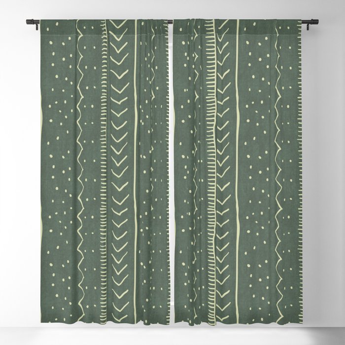 Moroccan Stripe in Leaf Green Blackout Curtain