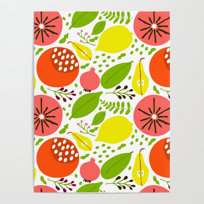 Fruit summer colorful pattern Poster