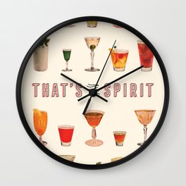 That's the Spirit Wall Clock | Retro, Rum, Shots, Graphicdesign, Whisky, Alcohol, Drunk, Cocktail, Gin, Cosmopolitan 