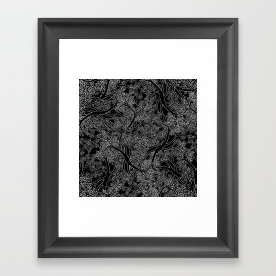 Tree Repeat Black Framed Art Print
