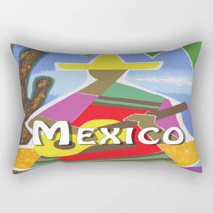 Vintage Mexico Vihuela Travel Rectangular Pillow