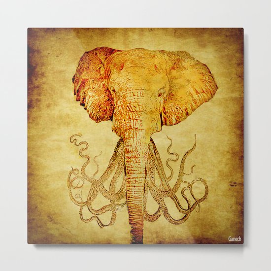 The elephant who wanted to be an octopus Metal Print