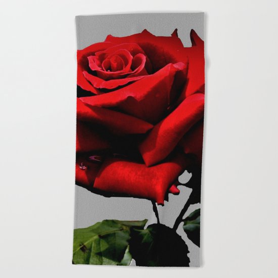 Red Rose Beach Towel