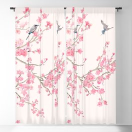 Birds and cherry blossoms Blackout Curtain