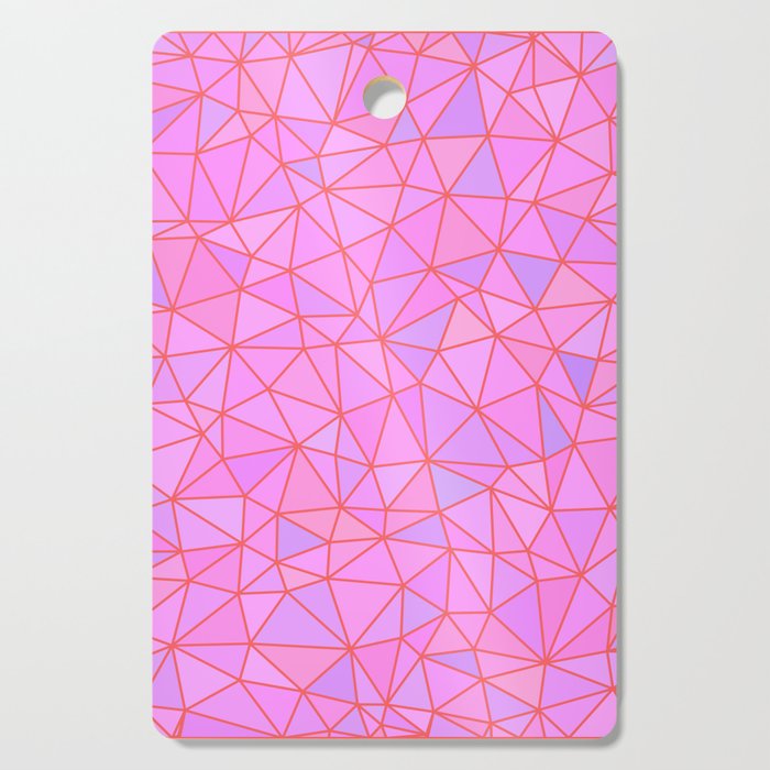 Coral Lines Pink Geometric Abstract Pattern Cutting Board