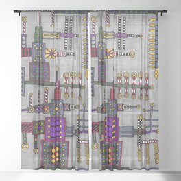 Circuit Board Sheer Curtain