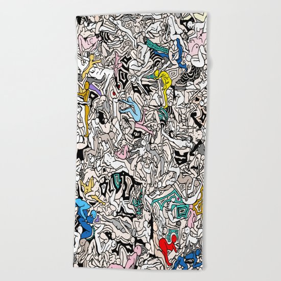 Kamasutra LOVE Doodle Closeup Color Valentine Beach Towel