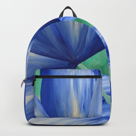 Large Blue Flowers Backpack