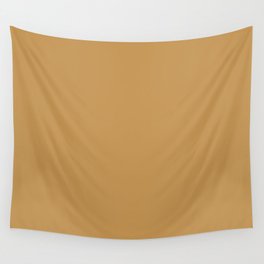 Mid-tone Brown Solid Color Pairs Pantone Amber Gold 16-1139 TCX - Shades of Orange Hues Wall Tapestry