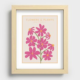Hot Pink Flowers - Botany no2 Recessed Framed Print