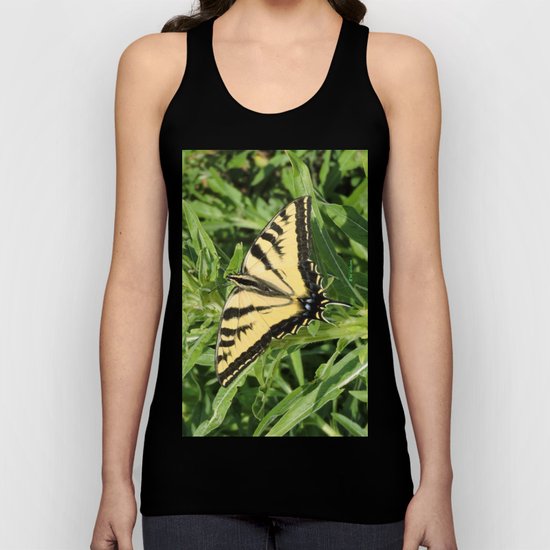 Swallowtail at Rest on Greenery Unisex Tank Top