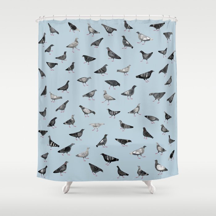Pigeons Doing Pigeon Things Shower Curtain