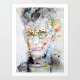 SAMUEL BECKETT - watercolor portrait.7 Art Print