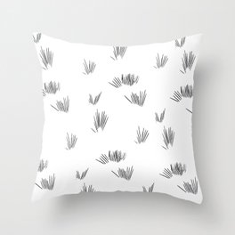 Doroteo Design Woodcut Stripes Pattern Collection - Black Tinder Bushes Throw Pillow