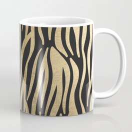 Modern elegant black faux gold trendy zebra animal print Coffee Mug