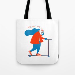 Riding Scooter Tote Bag