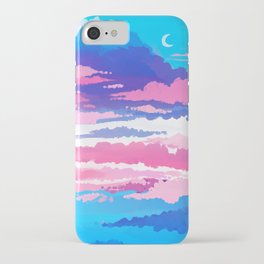 Trans Pride iPhone Case | Painting, Lgbt, Clouds, Pride, Trans, Sky, Moon 
