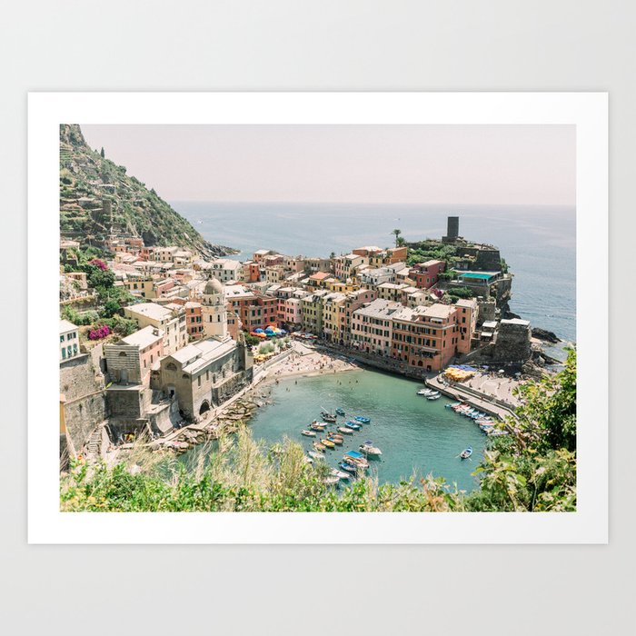 The coastal village of Villefranche sur mer in the French Riviera on film, Fine Art Travel Photography Art Print by Michelle Wever