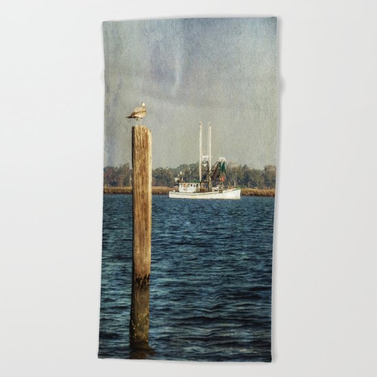 Shrimp Boat Beach Towel