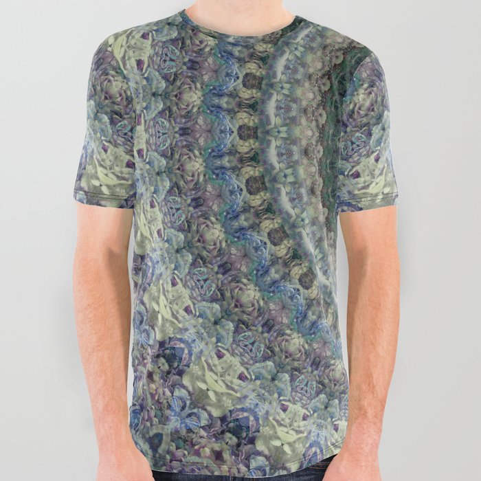 Pastel green and blue mandala All Over Graphic Tee