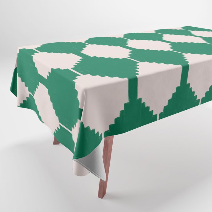 Green Ethnic Kilim Pattern Tablecloth