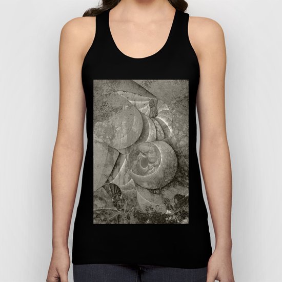 Fossilized Shells - Black & White Unisex Tank Top