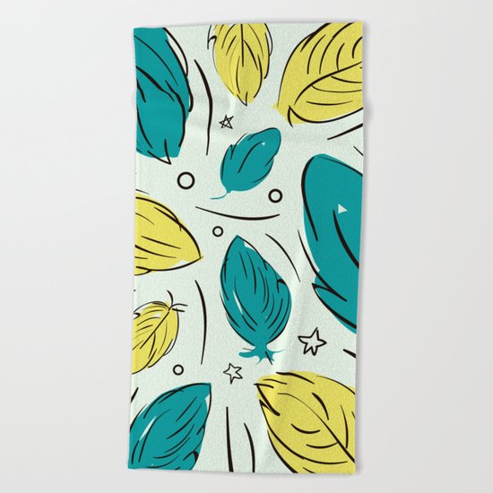 Accent Leaves Beach Towel