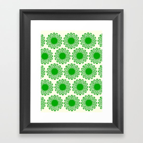 vintage flowers green Framed Art Print