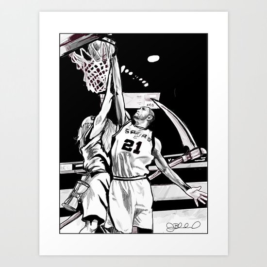Tim Duncan vs. Father Time Art Print