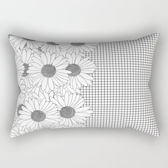Daisy Grid on Side Rectangular Pillow