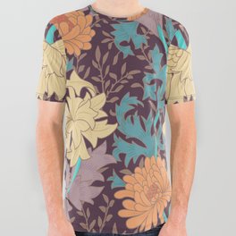 Art Nouveau Morris Flowers Pattern All Over Graphic Tee