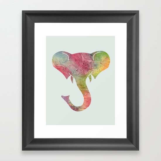 Rainbow Elephant Framed Art Print