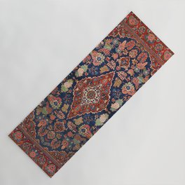 Persia Kashan Old Century Authentic Colorful Lattice Red Medallian Vintage Rug Pattern Yoga Mat
