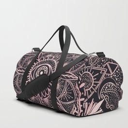 Rose Gold Eye Mandala Black Design Duffle Bag