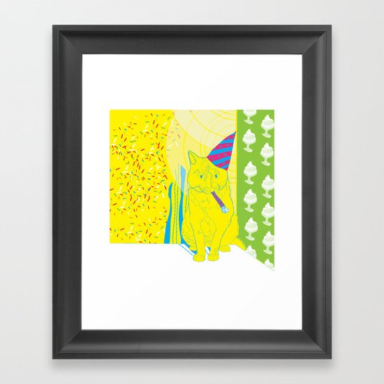 Party Cat Framed Art Print