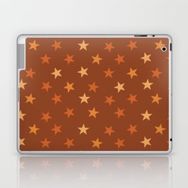 Cute Stars Print Galaxy Stars On Brown Background Pattern Laptop Skin