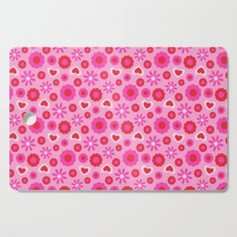 CHARMING FLORAL LOVE HEARTS PATTERN Cutting Board