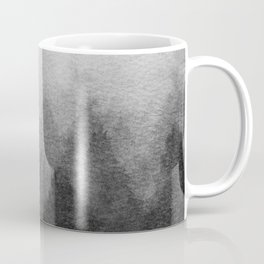 Foggy Forest II - Black White Gray Watercolor Trees Rustic Misty Mountain Winter Nature Coffee Mug