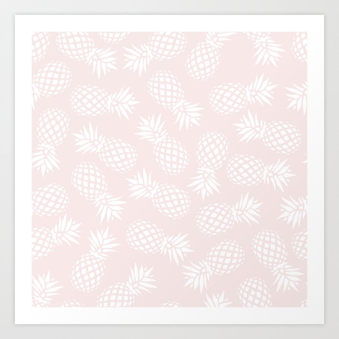 Pineapple pattern on pink 022 Art Print