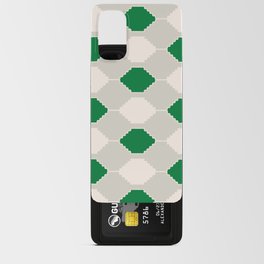 Abstract Southwest Plaid Pattern in Green and Light Grey Android Card Case