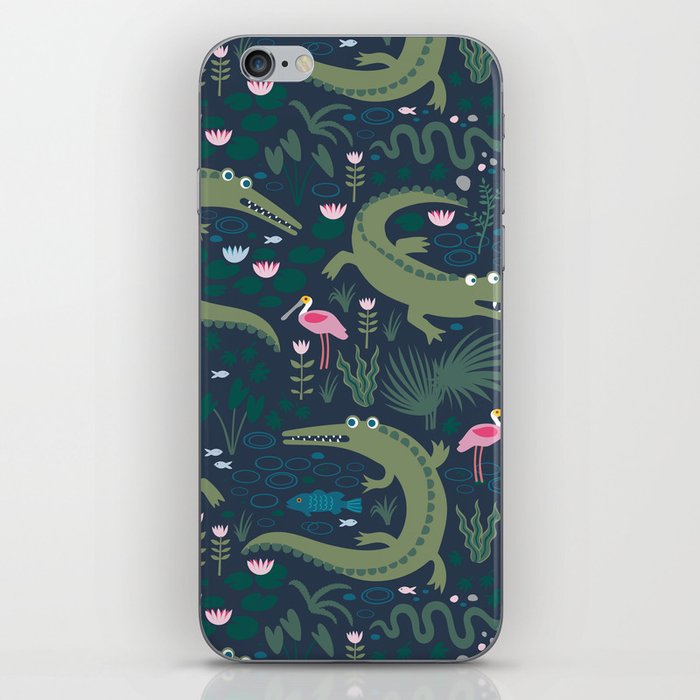 American Alligators and Roseate Spoonbills - Comeback Species by Cecca Designs iPhone Skin