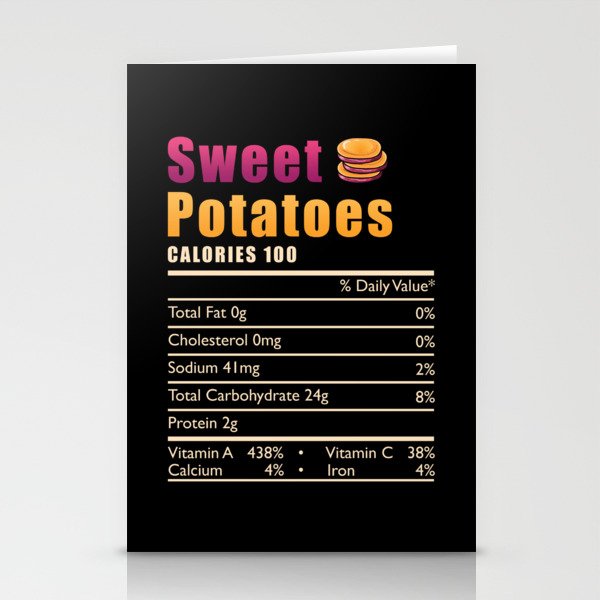 Sweet Potato Nutrition Stationery Cards
