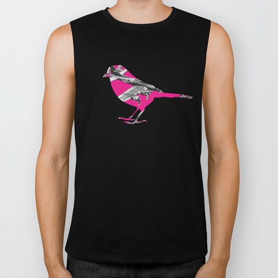Pink Bomber Bird Biker Tank